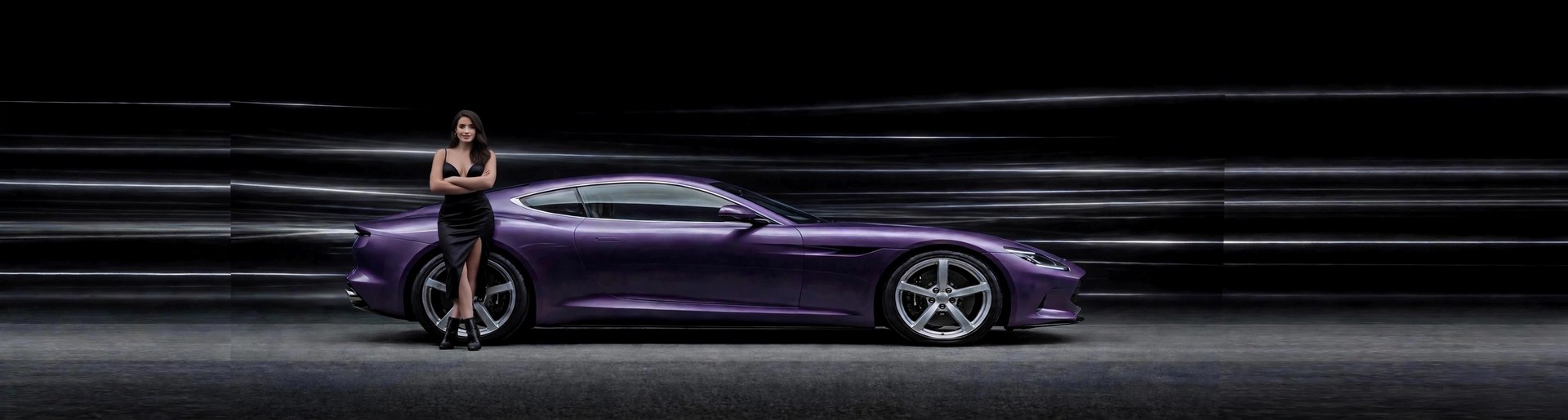 Purple luxury sports car